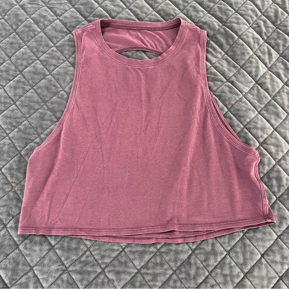 Lululemon Tank Top Women 6 Crop Cut Back Arctic Plum Muscle Tank Athletic BB - Picture 3 of 8